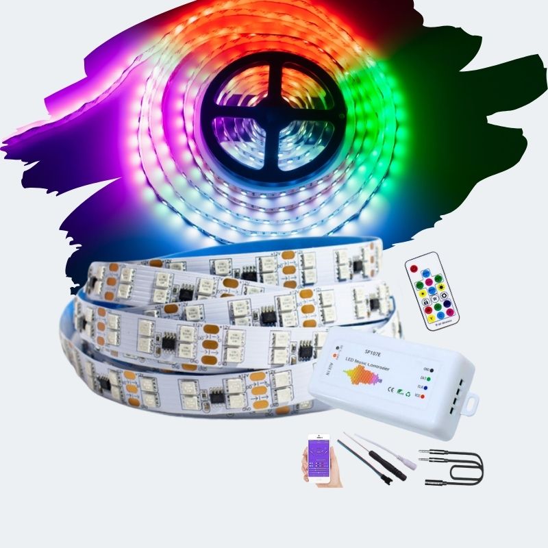 Fita de LED RGB ( Endereçável 2811 12v, 5 Metros, 120 Leds Por Metro )