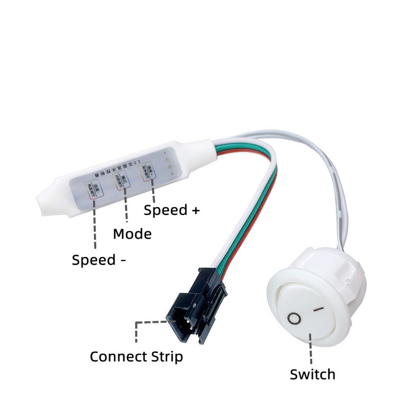 CONTROLADOR PARA FITA DE LED SEQUENCIAL (LIGAÇÃO NO INTERRUPTOR)