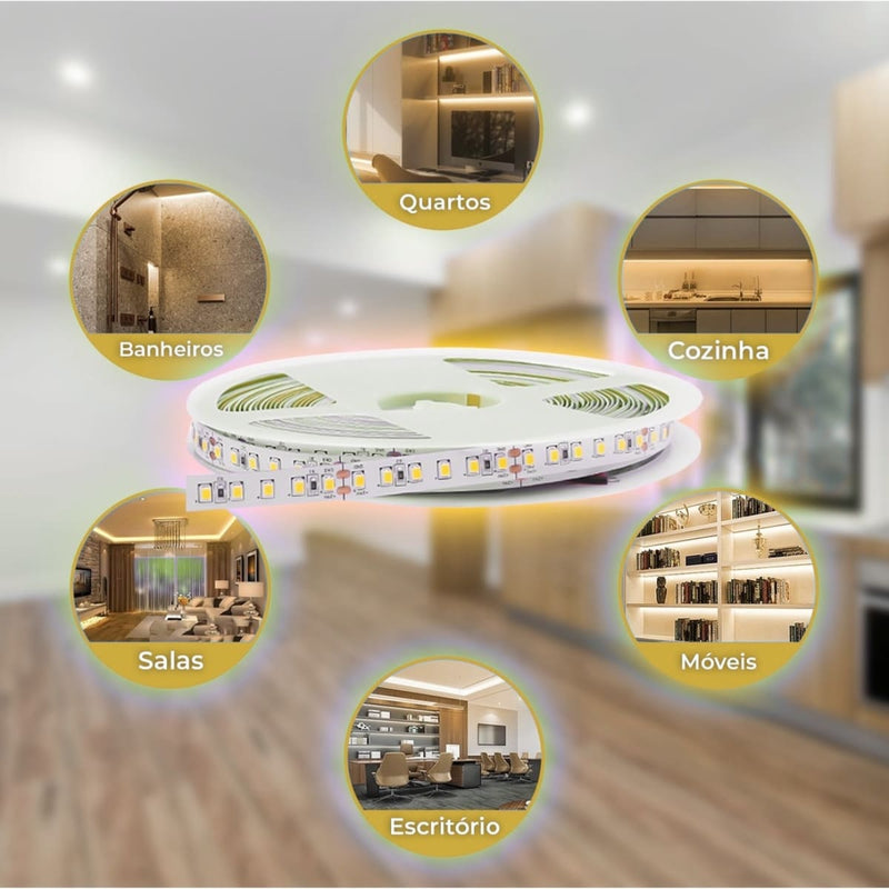 Fita Led 2835 12v 120 Leds/m IP20 BF 6000K (Branco Frio)