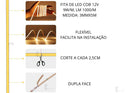 Fita LED Catarina Ilumina Ultra Slim COB 3mm – Iluminação Contínua e Potente para Ambientes Internos