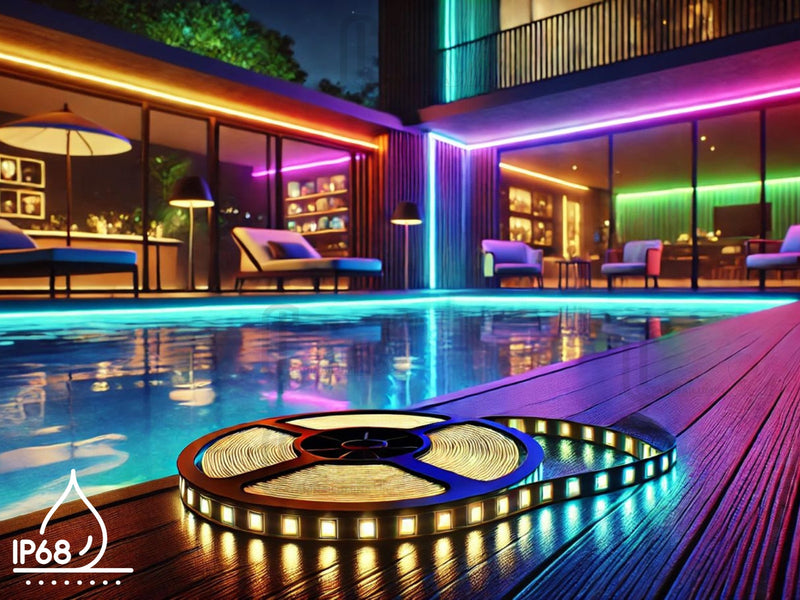 Kit Fita de LED Sequencial RGB 24V IP68 – Iluminação Submersível para Piscinas, Fontes e Ambientes Externos