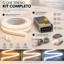 Kit Perfil Flexível LED 12V 5m IP65 + Fonte + Conector