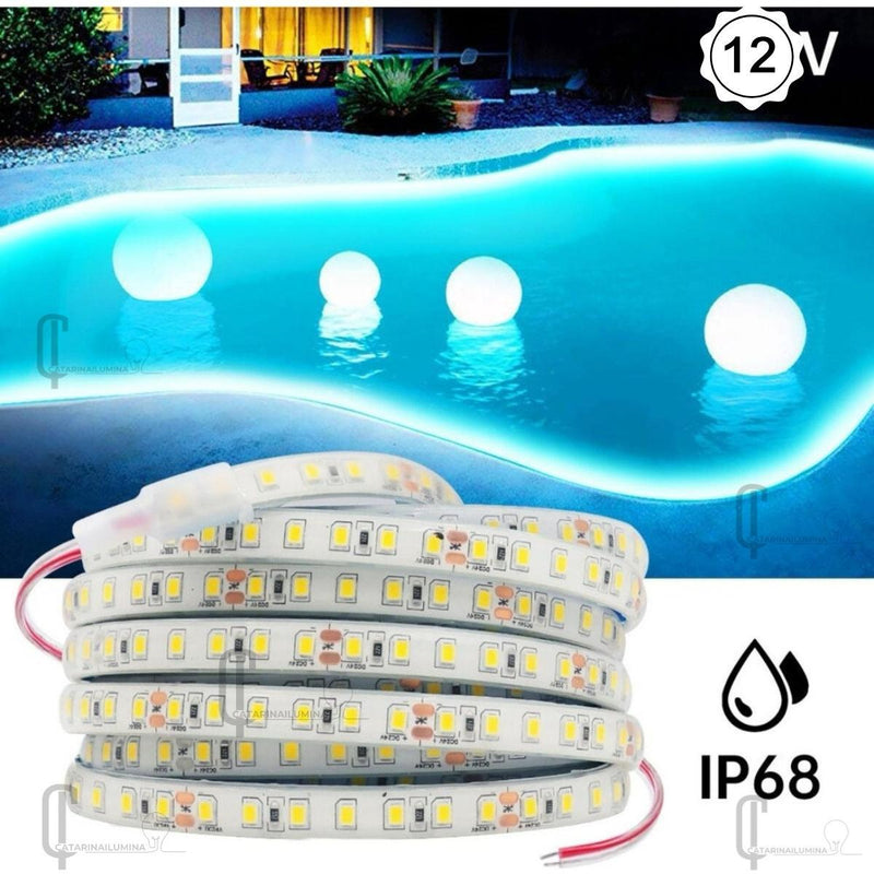 Iluminação Para Piscina ( IP68 a Prova D'água 5m 9w/m 120 Leds Silicone Externo )