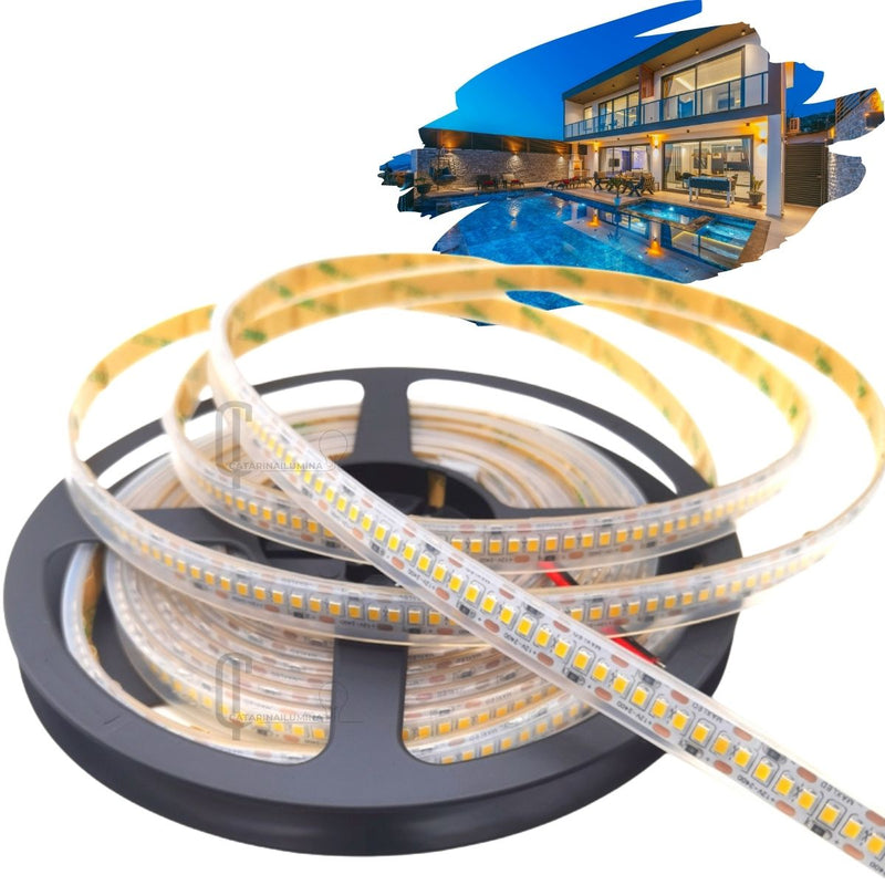 Iluminação Piscina ( Fita LED IP68 5mts 240 LEDs  Silicone Externo )