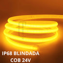 Iluminação Para Piscina (Fita LED IP68 BQ BN BF 24V 50mts 12w/m 1200 Lumens/M 10x4,5mm Dimerizável)