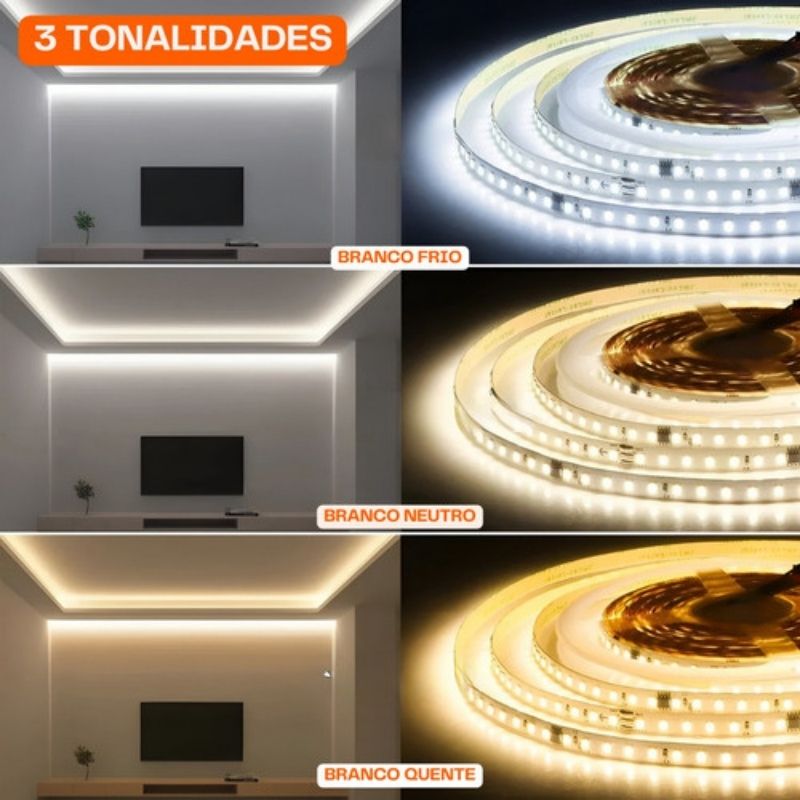 Fita De Led Sequencial (10Mts IP20 3000k, 4000k e 6000k )